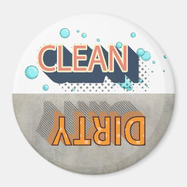 Retro Reversible Dishwasher Running Clean Dirty Magnet