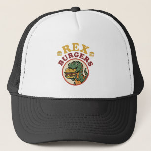 Retro Rex Burgare T-Rex Äter Cheeseburgare 70tal Keps