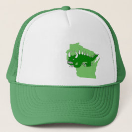 Retro Rhinelander Hodag och Wisconsin hatt Truckerkeps
