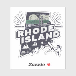 Retro Rhode Island statlig bildekal Klistermärken