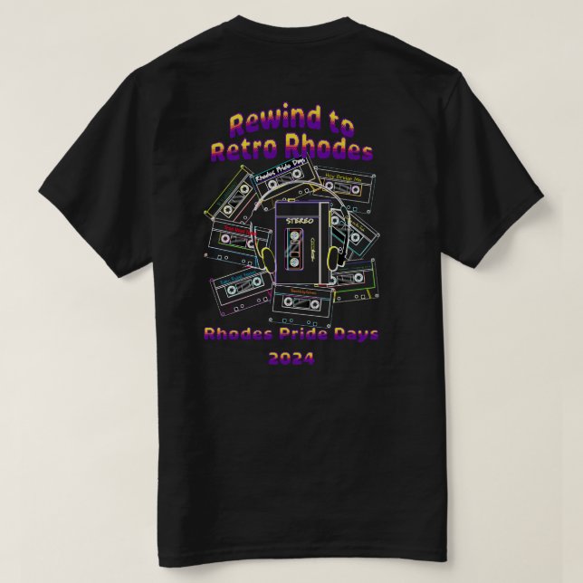 Retro Rhodes Pride Days Blanda bandtröskel T Shirt (Design baksida)