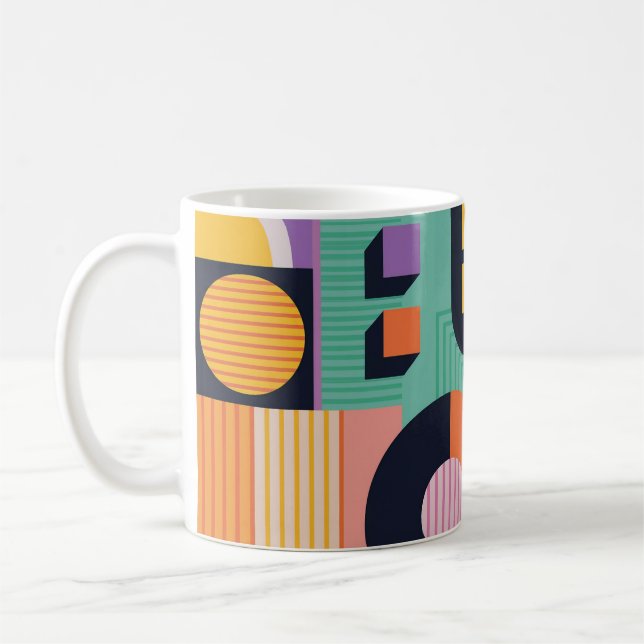Retro Rhythm II Mugg – Vintageformer och Linjer (Vänster)
