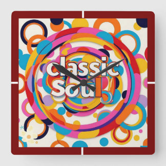 "Retro Rhythms" Fyrkantig Klocka