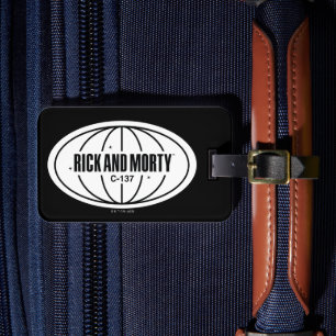 Retro Rick och Morty C-137 Dimension Badge Bagagebricka