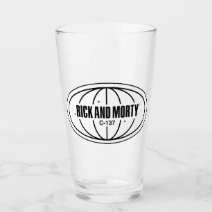 Retro Rick och Morty C-137 Dimension Badge Glaskopp
