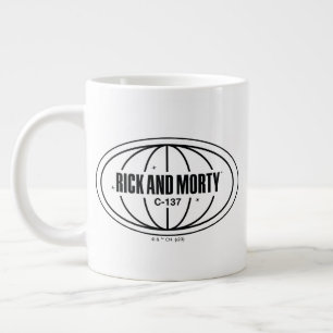Retro Rick och Morty C-137 Dimension Badge Jumbo Mugg