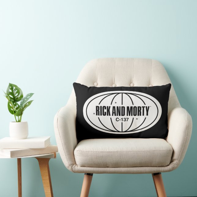 Retro Rick och Morty C-137 Dimension Badge Lumbarkudde (Stol)