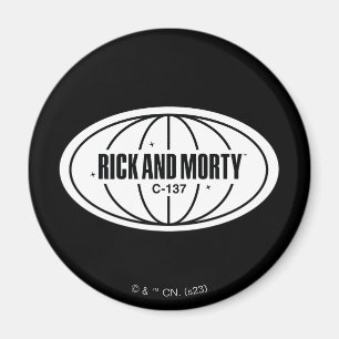 Retro Rick och Morty C-137 Dimension Badge Magnet