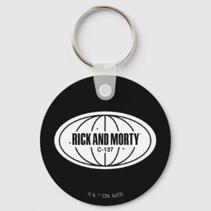 Retro Rick och Morty C-137 Dimension Badge Nyckelring