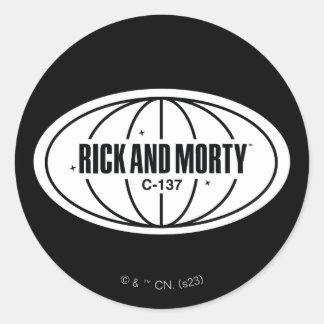 Retro Rick och Morty C-137 Dimension Badge Runt Klistermärke