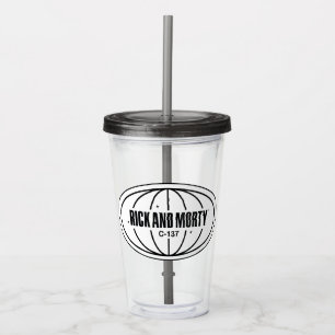 Retro Rick och Morty C-137 Dimension Badge Take Away Mugg