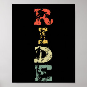 Retro Ride Dirt Bike Motocross motorcykelförare Ri Poster