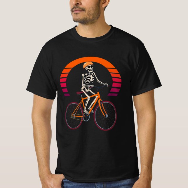 Retro Ride Skeleton T Shirt (Framsida)