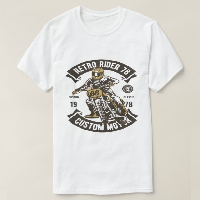 Retro Rider 78 Graphic Vit T-shirt (Design framsida)