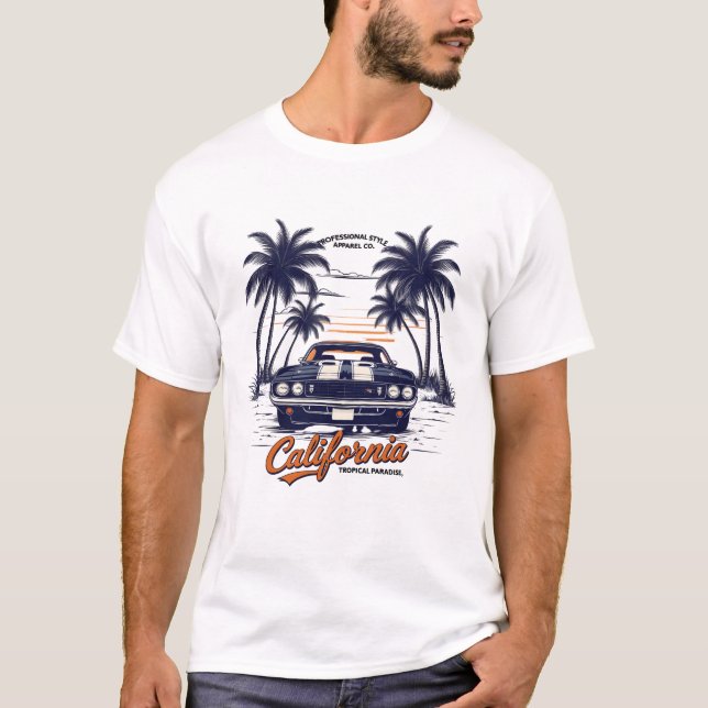 Retro Rides Vintage bil T-Shirt (Framsida)