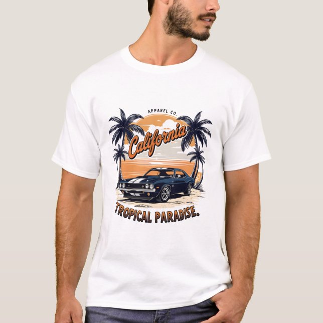 Retro Rides Vintage bil T-Shirt (Framsida)