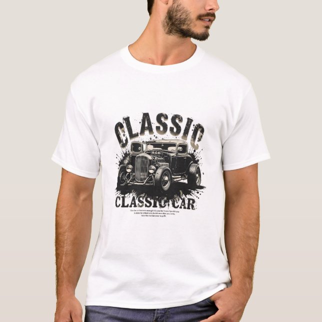 Retro Rides Vintage bil T-Shirt (Framsida)