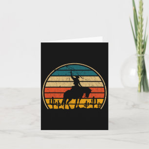 Retro Ridning Rodeo Western Country Cowgirl Kort