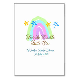 Retro Rinbow twinkle twinkle Little stars baby sh Bordsnummer