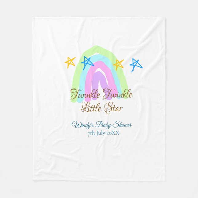 Retro Rinbow twinkle twinkle Little stars baby sh Fleecefilt (Framsidan)