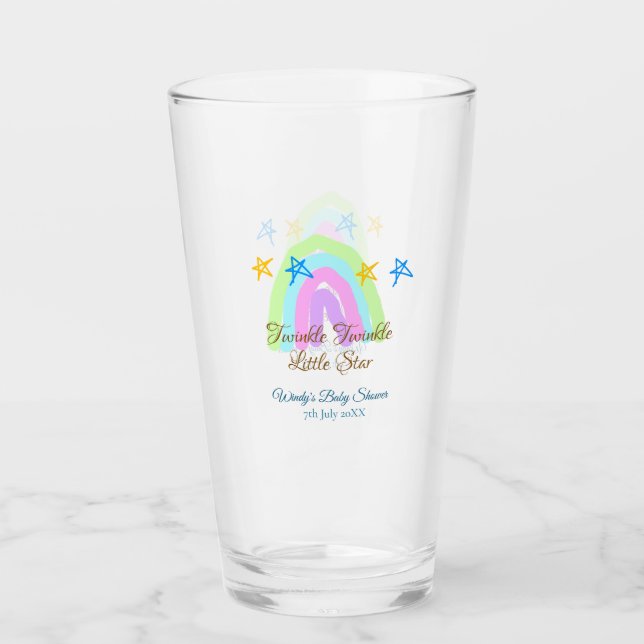 Retro Rinbow twinkle twinkle Little stars baby sh Glaskopp (Framsida)