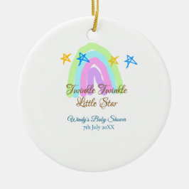 Retro Rinbow twinkle twinkle Little stars baby sh Julgransprydnad Keramik