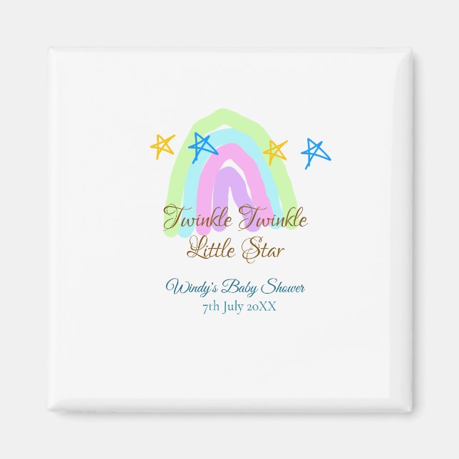 Retro Rinbow twinkle twinkle Little stars baby sh Magnet (Framsidan)