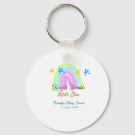 Retro Rinbow twinkle twinkle Little stars baby sh Nyckelring