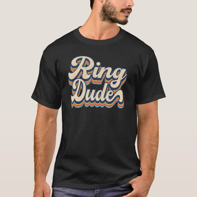 Retro Ring Killen  Bröllopsdusch För Ring Bröllop  T Shirt (Framsida)