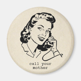 Retro Ring mamma Rolig Vintage Magnet