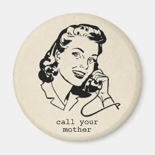 Retro Ring mamma Rolig Vintage Magnet