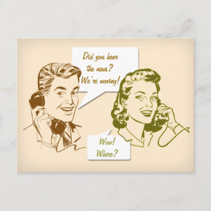 Retro ringa adressändringvykortet meddelande vykort