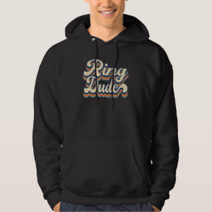 Retro Ringdude Bröllopsdusch för ringbröllop För Hoodie