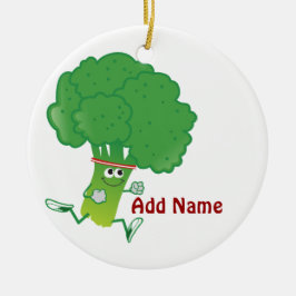 Retro rinnande broccoli julgransprydnad keramik