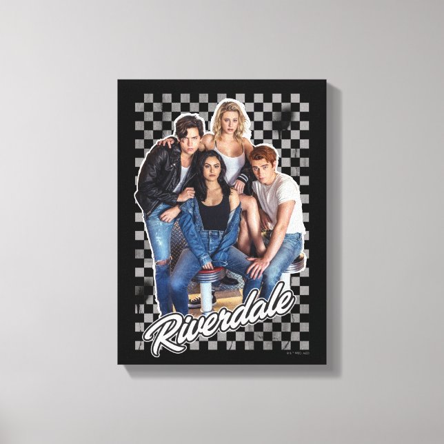 Retro Riverdale Group Graphic Canvastryck (Framsida)