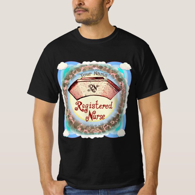 Retro RN Nurse Cap T Shirt (Framsida)