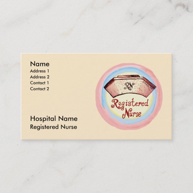 Retro RN Nurse Cap Tidsbeställning Kort (Framsida)