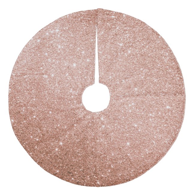 Retro Ro Glitter Träd Skirt - Rustik jul Julgransmatta Fleece (Framsidan)