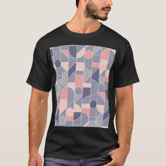 Retro Ro Grått Seamless Motif T Shirt