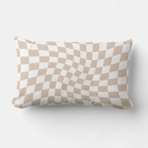 Retro Ro Sand Rosa Pastel Warpe Checkerboard Lumbarkudde
