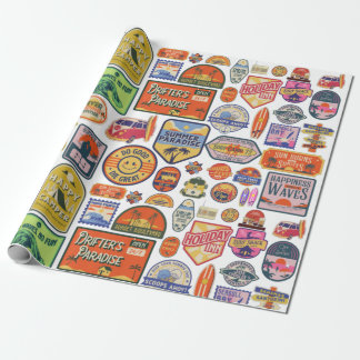 Retro Road Resa Vintage resor Wrapping Papper Presentpapper
