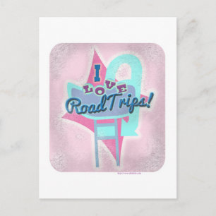 Retro Roadtrip Kärlek Vykort