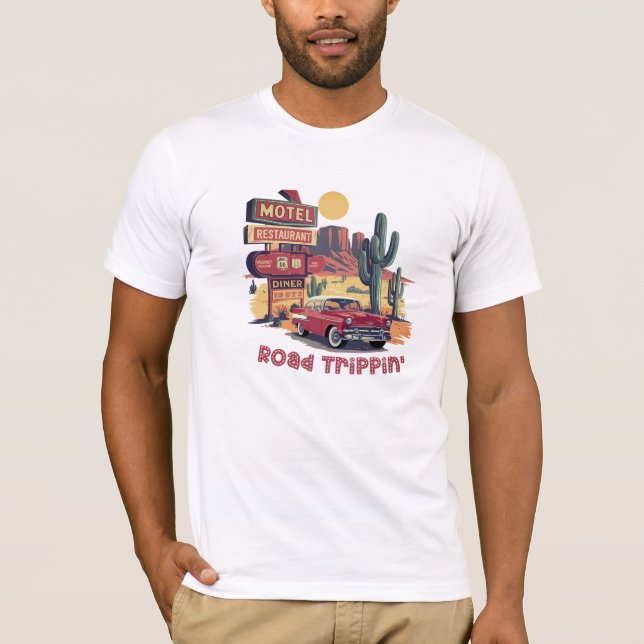 Retro Roadtrip T-Shirt for Travelers (Framsida)