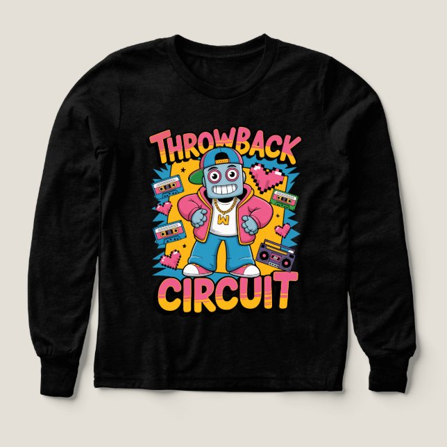 Retro Robot 90s Hip hop Design - Roligtens Tecknad T Shirt (Design framsida)