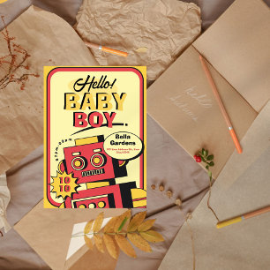 Retro Robot Baby Shower-inbjudan Inbjudningar