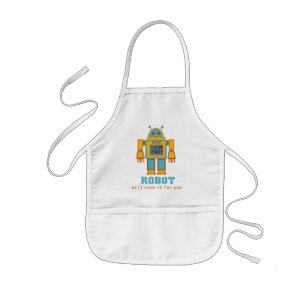 Retro Robot Barnförkläde