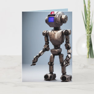RETRO ROBOT BIRTHDAY SCI-FI-gratulationskort Kort