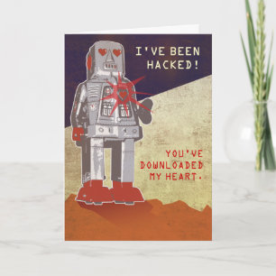 Retro robot - du har nedladdat min hjärta helgkort