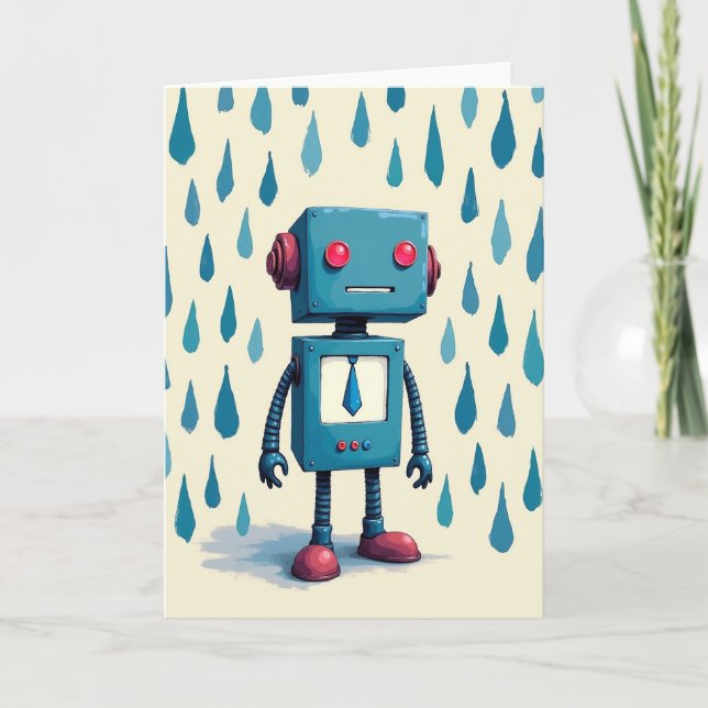 Retro Robot Fars Dag-kort Kort (Framsida)