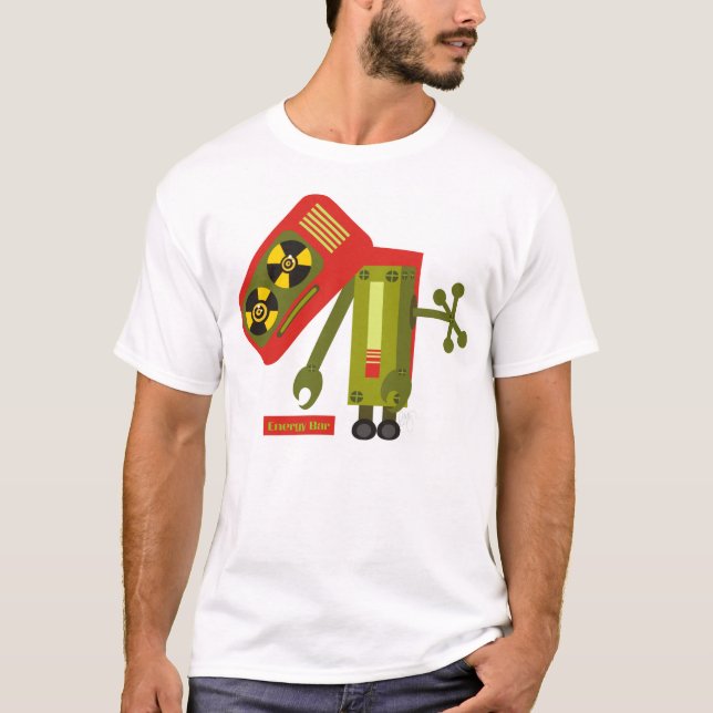 Retro robot för låg energi t shirt (Framsida)